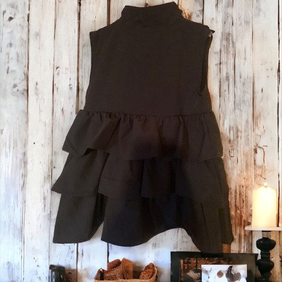 GIRL RUFFLE BLACK DRESS 4 - Picture 3 of 6